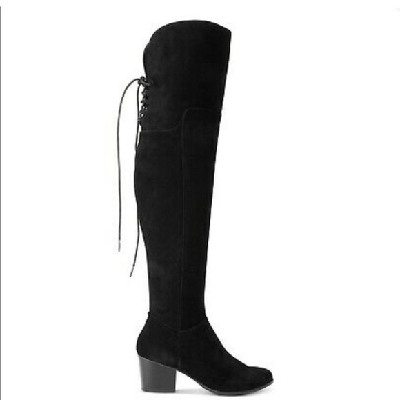 Aldo Womens Jeffres Black Suede Almond Toe Over Knee Boots - Picture 2 of 16